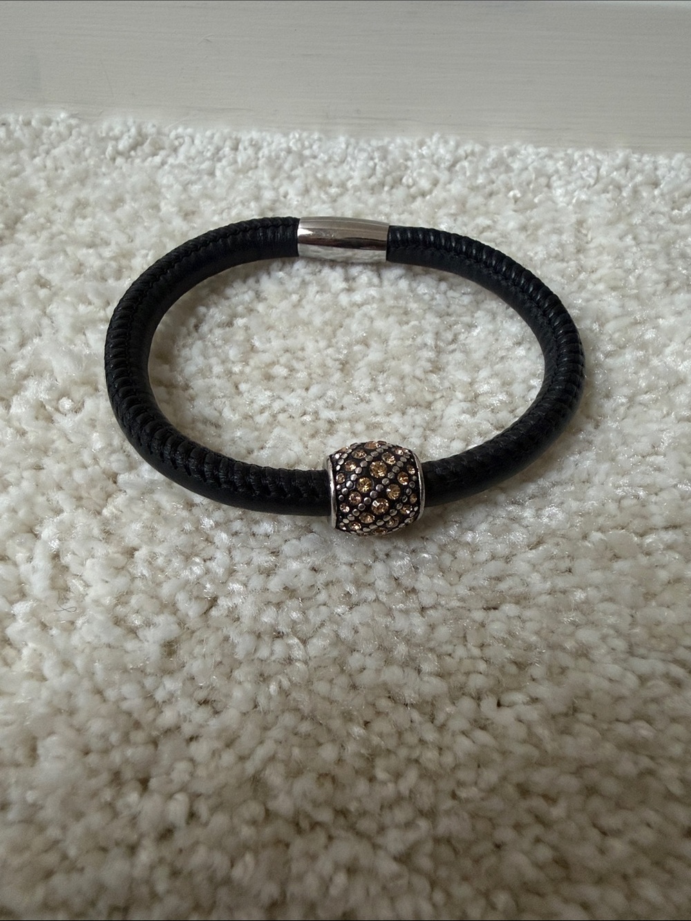 Brighton Black Rope Bracelet with Accent Bead
